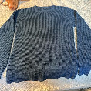 Plush Blue Ribbed Sweater